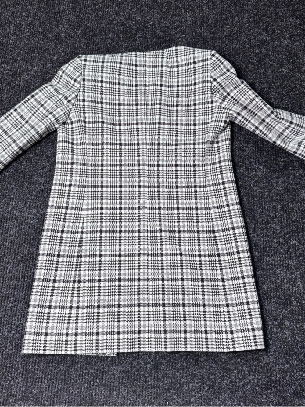 Alex Marie Plaid Coat Dress Jacket Black White Academia Career Work Size 4 - Picture 3 of 8